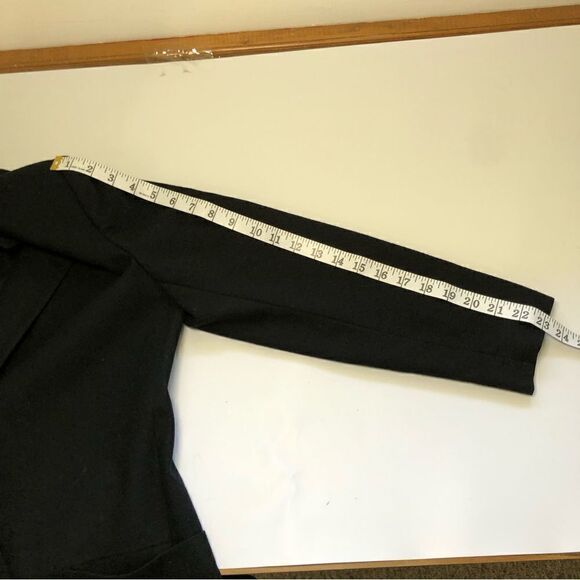 Talbots 100% Wool Made in USA Double Breasted Blazer Structured Size 10 Black - Picture 11 of 12